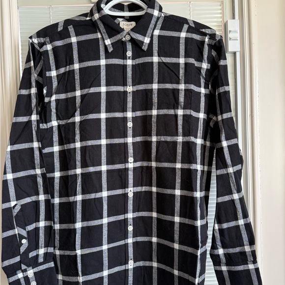 J. Crew Tops - J. Crew Black and White Plaid Button-Down Shirt